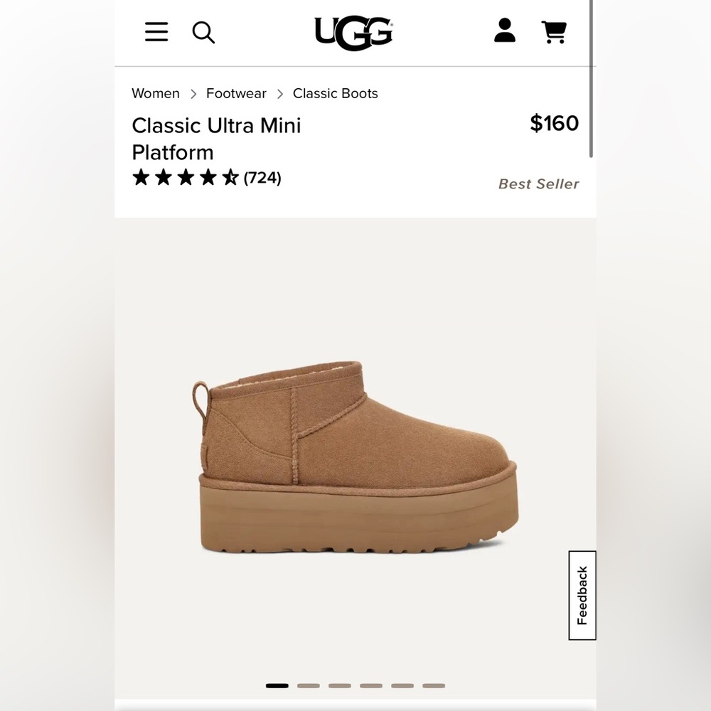 UGG Classic Ultra Mini Platform Boot in Chestnut. Women’s Size 9.